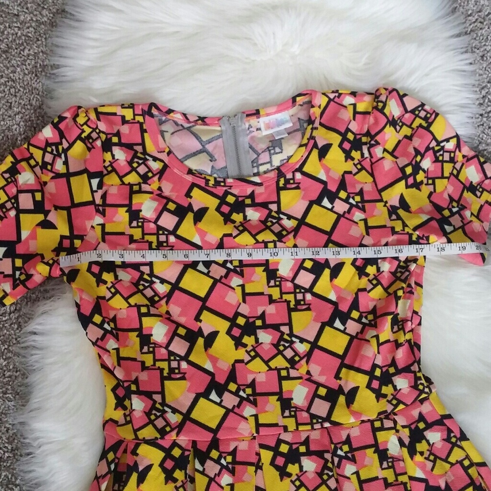 Lularoe Amelia Pattern Midi Dress Pockets Large - Picture 7 of 8